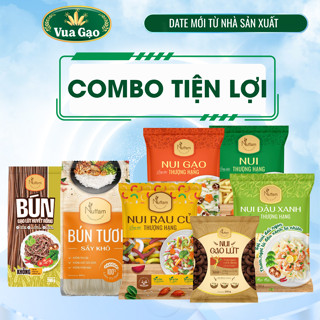 (Combo Nui+Bún) Nui Vàng, Nui Lứt, Nui Rau Quả, Nui Gạo, Nui Đậu Xanh, Bún Tươi Sấy Khô, Bún Gạo Lứt