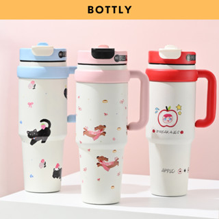  Ly giữ nhiệt BingBa 1000ml chất liệu inox 316 có tay cầm giữ nhiệt nóng lạnh 8-12h kèm ống hút 