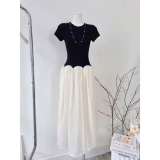Váy maxi trắng nút bọc xẻ tà( sẵn tại shop)