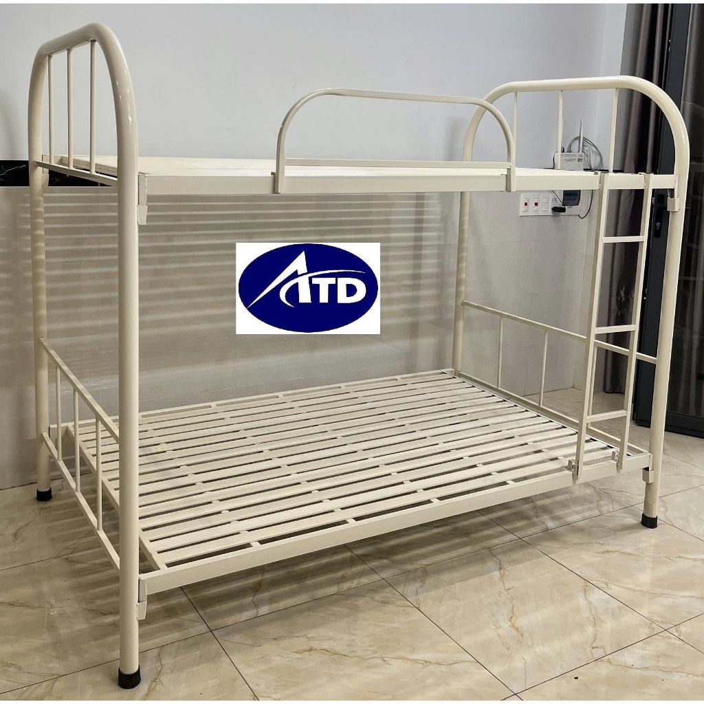 Giường 2 tầng bằng sắt cho người lớn cao cấp 80cmx2m,1mx2m,1m2x2m lắp ráp nhanh,giường tầng sắt tròn