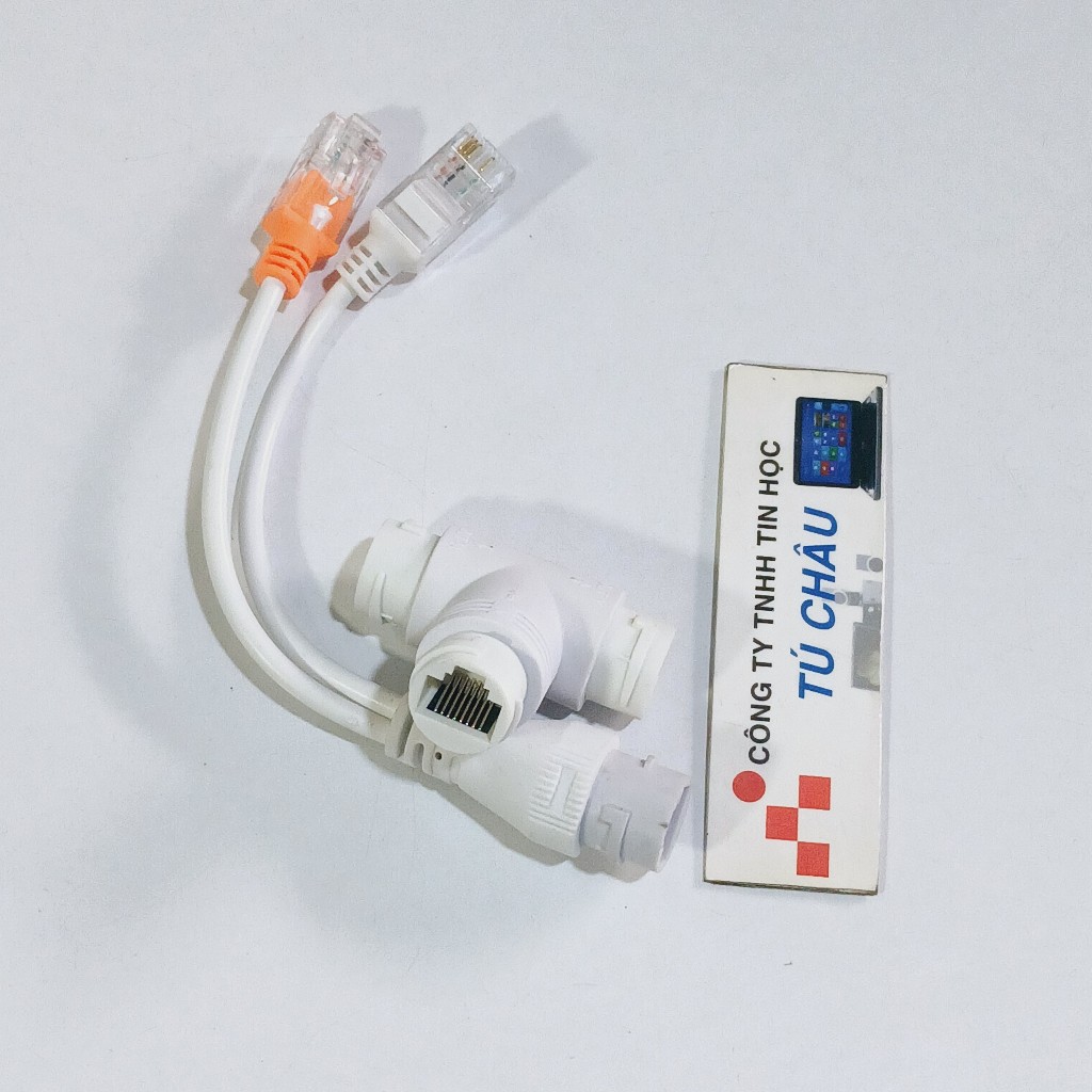 Cáp chia POE 1 ra 2 dài 25Cm / Cắm cáp Mạng Lan Rj45 1 ra 2 (1 In ra 2 Out)