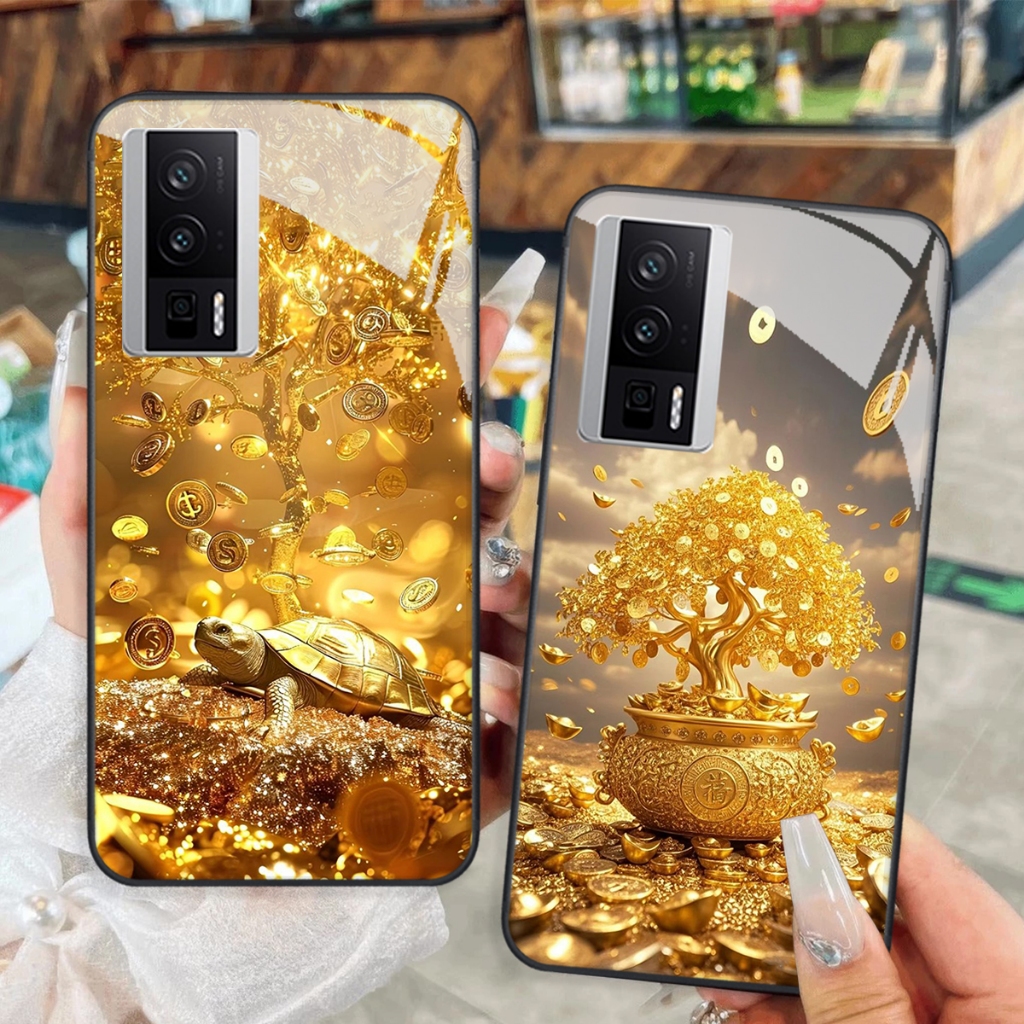 Ốp lưng Xiaomi K60 / K60 PRO / K60 Ultra Mặt kính cường lực sang trọng,kho tài lộc