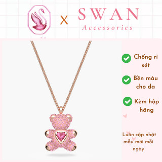   Fullbox 1:1  Dây Chuyền Bạc Gấu Bông Hồng Đính Đá PINK TEDDY PENDANT Bền Màu Chống Rỉ Sét Kèm Hộp Hãng Fullbox 