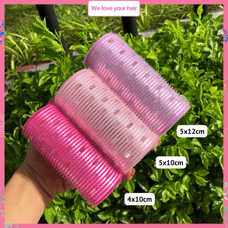 Lô uốn tóc tự dính lõi nhôm tạo kiểu, lô cuốn tóc xoăn nữ, lô uốn mái bay, phụ kiện uốn tóc