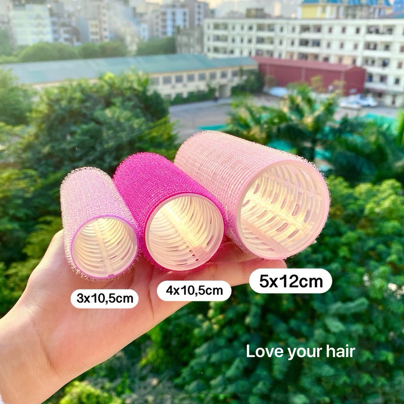  Lô uốn tóc tự dính lõi nhôm tạo kiểu lô cuốn tóc xoăn nữ lô uốn mái bay phụ kiện uốn tóc 