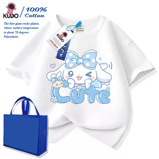 Áo phông bé gái KUDO 100% cotton size 10-40kg, áo thun Kuromi form rộng thời trang trẻ em 1-8 tuổi KUR011