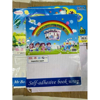 Combo set 10 bọc sách vở decal tặng kèm 10 nhãn vở, chống nước, trống rách, trong suốt nhiều kích thước