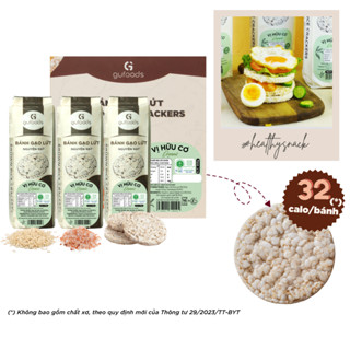 Bánh ăn kiêng gạo lứt GUfoods - Không chiên dầu, Không đường, Thực dưỡng, Ăn vặt healthy, Tập gym (170g/300g/510g/40g)