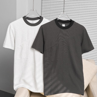 Áo phông nam cotton cao cấp có túi 360 Boutique áo thun nam 2 màu xám đậm và trắng - APTTK621