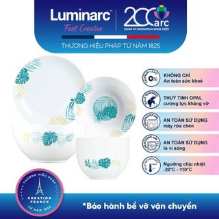 Bộ Bàn Ăn Tô Chén Đĩa Thuỷ Tinh Luminarc Diwali Hiwaii 12 món - LUHI12M
