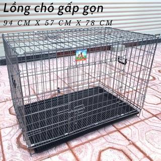  Lồng Chó Lồng Mèo Chuồng Chó Mèo Gấp Sơn Tĩnh Điện Thép To Chắc Chắn Kèm Khay Hứng 