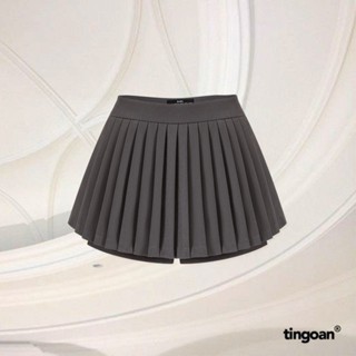 TINGOAN® X KOL- Chân váy cạp cao thêu chữ "TINGOAN" xếp ly tingoan