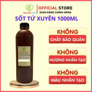 Sốt Tứ Xuyên cay nhà làm, chay mặn đều dùng được, đậu hủ và chân vịt gà Tứ Xuyên, 1 chai 1000ml NGỌC HIỂN FOODS