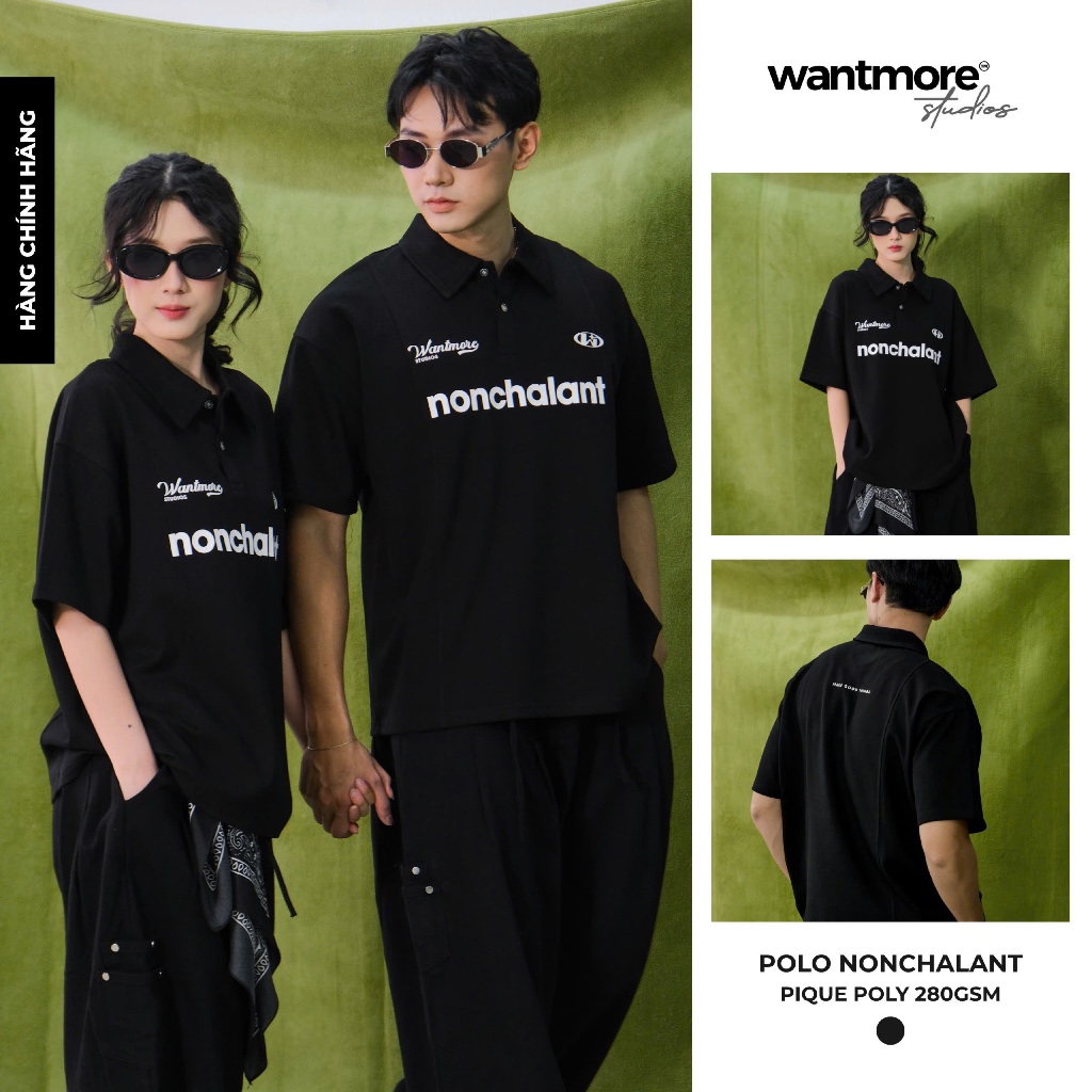 Áo Polo Form Rộng Unisex Pique Poly  WANTMORE.STUDIOS - "NONCHALANT" POLO