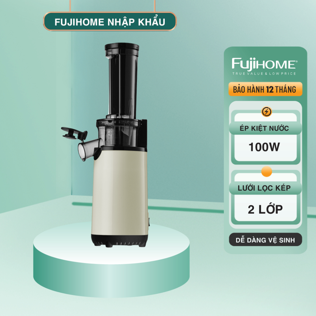 Máy Ép Chậm Mini Fujihome SJ06 – Ép Kiệt 97%, Nhỏ Gọn Tiện Lợi