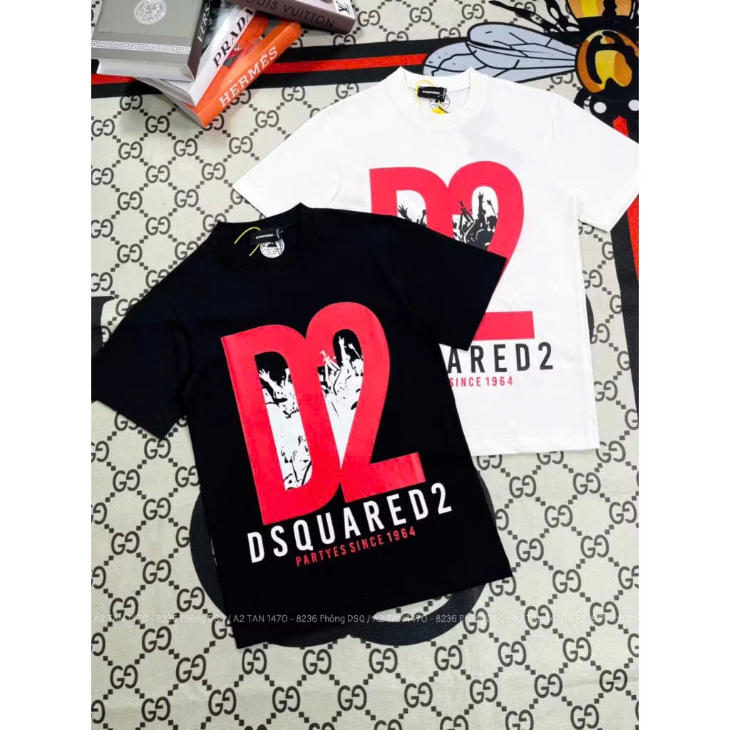 Áo Phông Nam DSQ In Chữ D2 Mẫu Mới Nhất - Áo Thun Nam D2 Chất Cotton SU THOÁNG MÁT