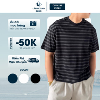 Áo Thun Kẻ Sọc Ngang Nam Nữ Unisex Chất Cotton 2 Chiều Thoáng Mát Thấm Hút Mồ Hôi - LÂM HOÀNG BASIC