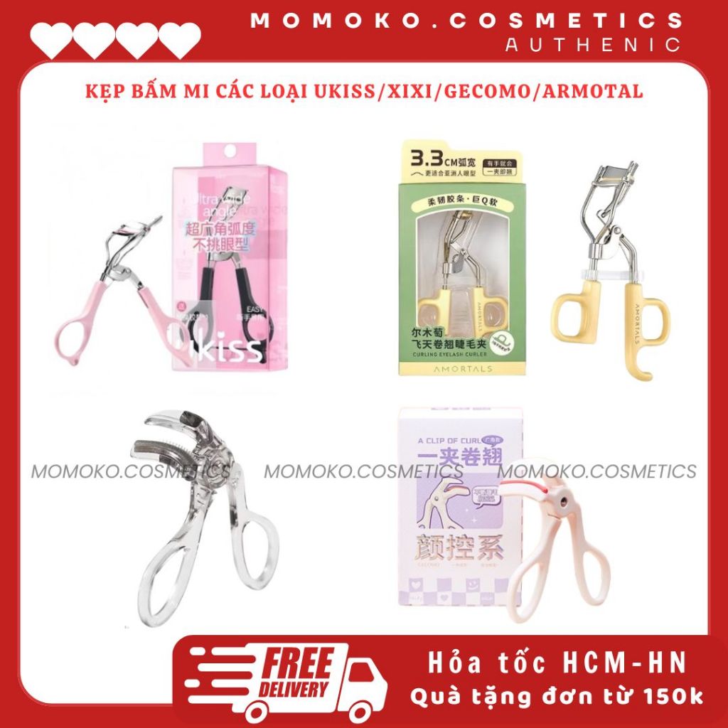 UKISS clip lông mi Dụng Cụ Uốn Lông Mi Kèm Đệm Thay Thế Tiện Dụng/ kẹp mi gecomo/ kẹp mi amortals