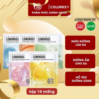   HỘP 10 MIẾNG  Mặt nạ Colorkey B3 hỗ trợ dưỡng sáng da Luminous B3 Brightening Facial Mask 30ml 