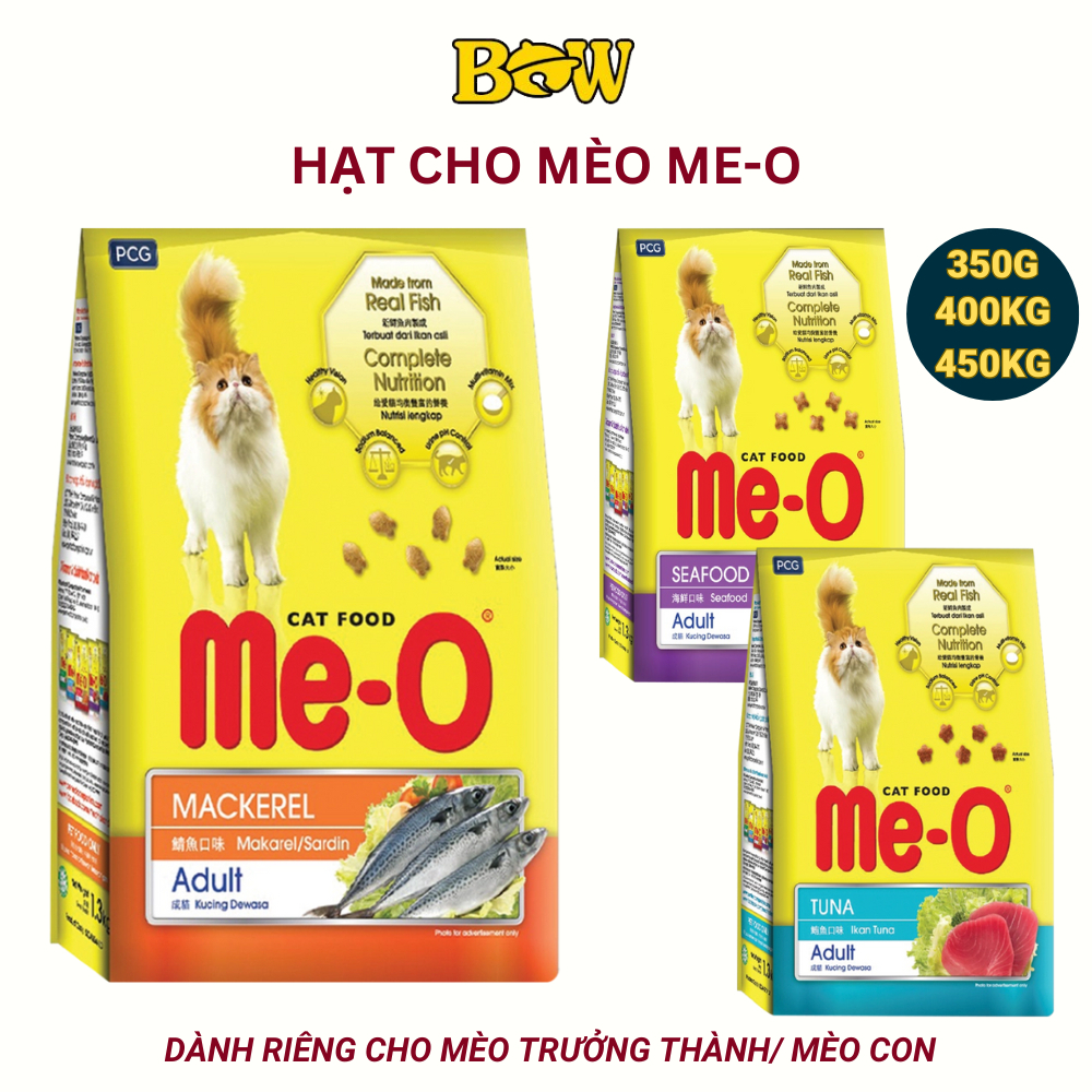 Hạt Cho Mèo Hạt Me-O Túi 350g Dành Cho Mèo Trưởng Thành Trên 12 Tháng Tuổi Và Mèo Con Đủ Vị