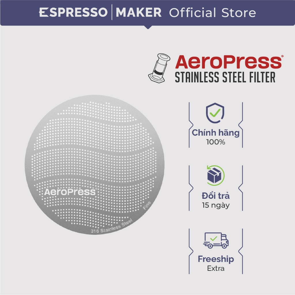 Tấm lọc kim loại AeroPress - Stainless Steel Filter
