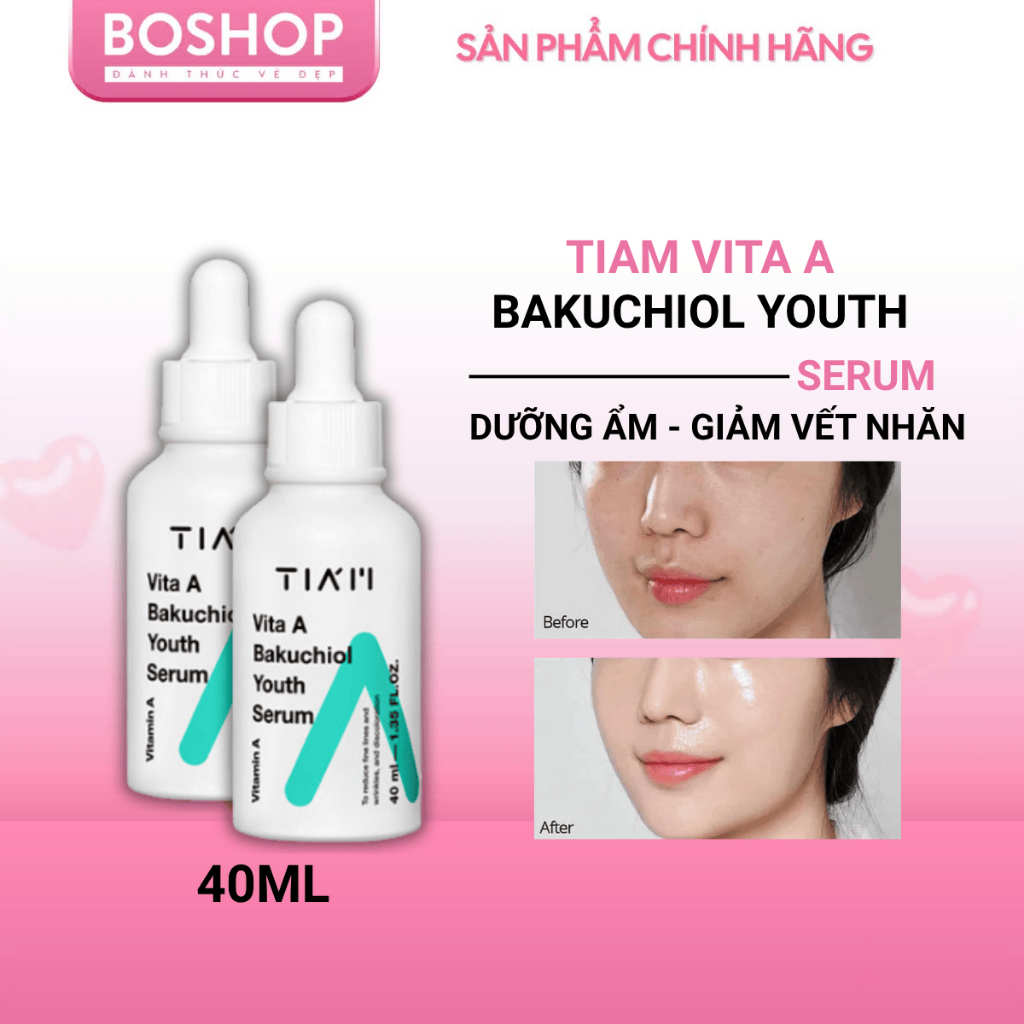 Tinh Chất Serum Bakuchiol + Retinol Căng Bóng, Trẻ Hoá Da Tiam 40ml