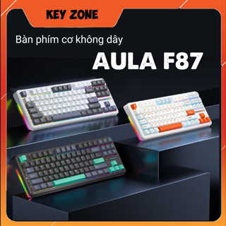  Bàn phím cơ không dây Aula F87 Pro - 3 mode kết nối - hotswap - mạch xuôi - Led rgb - Có App chỉnh - 87 phím 