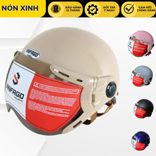 Mũ bảo hiểm nửa đầu có kính AFAGO Helmet an toàn, thời trang, nhiều màu cá tính, Freesize (vòng đầu 55-58cm)