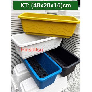 (COMBO 5 KHAY) Chậu Trồng rau Thông Minh, Trồng Hoa, Hình Chữ Nhật Dáng Dài, Chậu Nhựa KT(48X20X16)cm KHAY 10LÍT