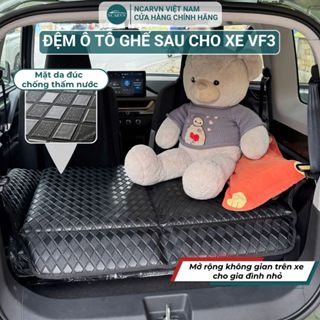 Đệm Ô Tô Ghế Sau cho xe VF3, đệm treo xe, mặt da đúc chống thấm nước, gấp gọn tiện lợi