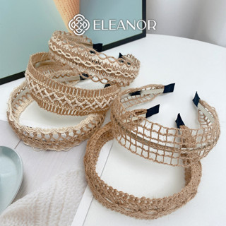 Băng đô cài tóc nữ Eleanor Accessories len dệt kim họa tiết hình đan ô phụ kiện tóc cài tóc 9942