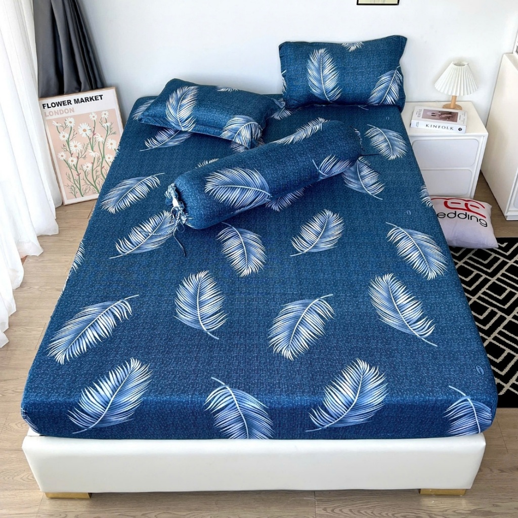 Bộ ga giường 4 món REE Bedding R394 chất thun lạnh đủ size drap trải nệm 1m2 1m4 1m6 1m8 2m