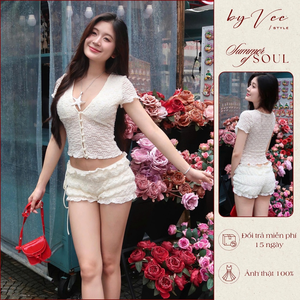 Quần Short Dáng Ôm Trắng Byveestyle - Rowan Shorts Quần Thun Ngắn Đi Biển Đi Chơi