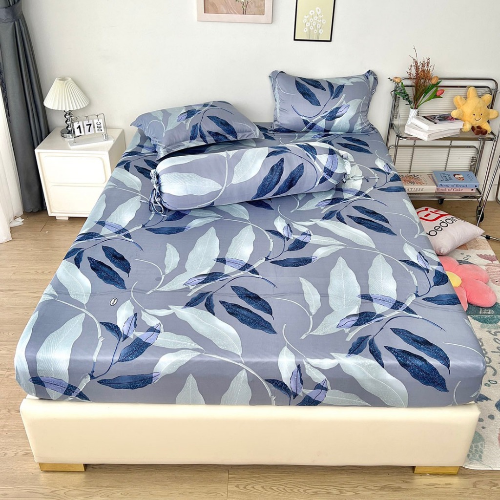 Bộ ga giường 4 món REE Bedding R353 chất thun lạnh đủ size drap trải nệm 1m2 1m4 1m6 1m8 2m