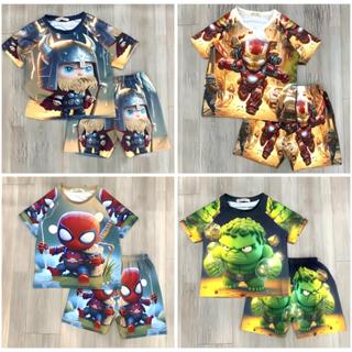 Combo 3,4 bộ quần áo cho bé trai logo 6D, size 4 - 21 kg mặc thoáng mát, chất thun lạnh thái - M6