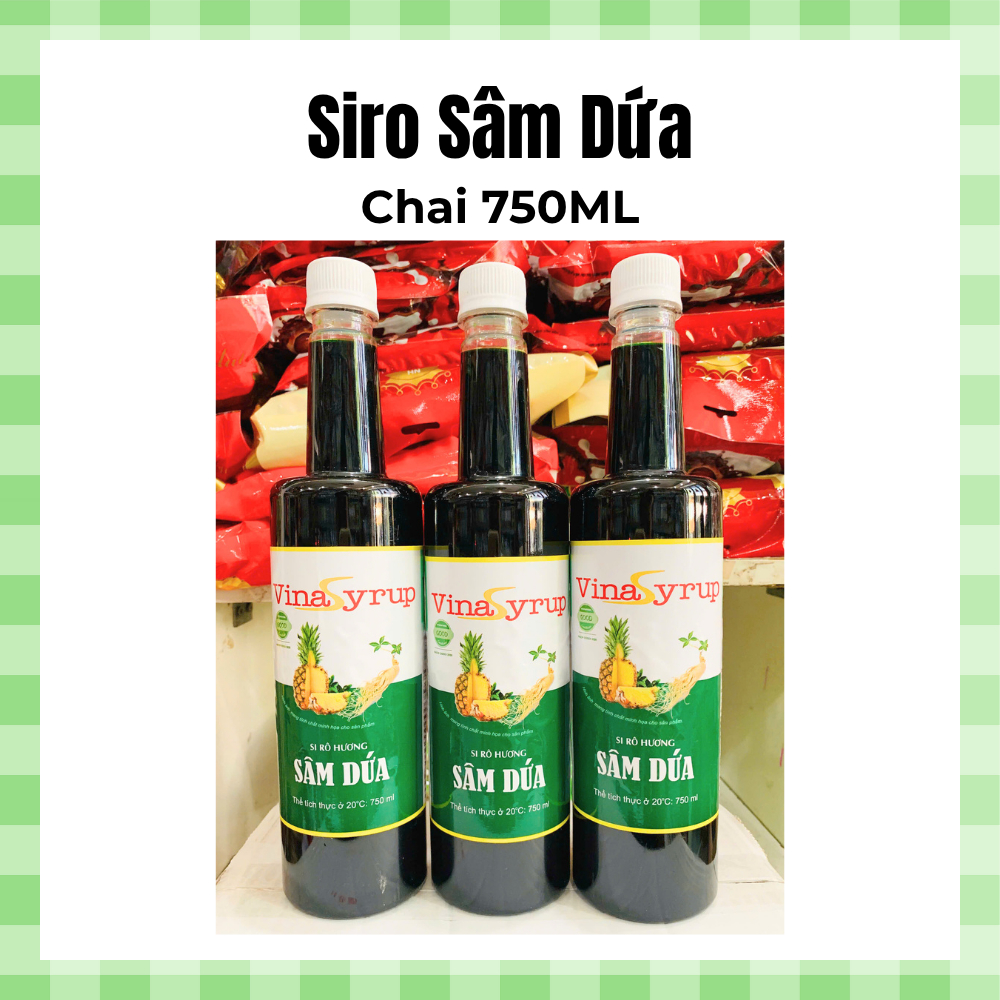 Siro Sâm Dứa Vina, chai 750ml, nước uống giải khát - Date luôn mới