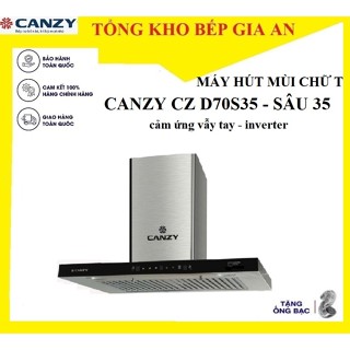 Hút mùi cảm ứng chữ T canzy CZ D70S35- sâu 35cm. máy hút khói nhà bếp thế hệ mới . máy hút khử mùi chính hãng bh 3 năm