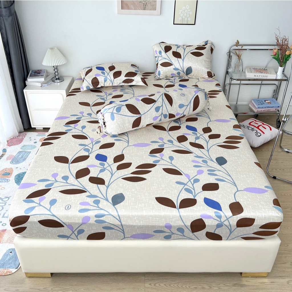 Bộ ga giường 4 món REE Bedding R420 chất thun lạnh đủ size drap trải nệm 1m2 1m4 1m6 1m8 2m