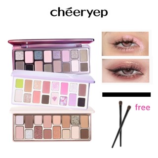 Cheeryep Bảng phấn mắt Qianyan Natural Color 16 ô màu nhũ lì xinh