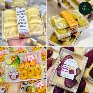 50 Hộp Giấy Kraft Chữ Nhật Nắp Trong Đựng Bánh khoai lang phomai kéo sợi, bánh mì afteryou, susing, bánh bông lan CL1317