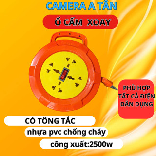  Ổ Cắm Điện Tròn Xoay Tay rút gọn Dây tiện lợi Tải 2500w dài 5m 8m 10m  FANAGOLD  