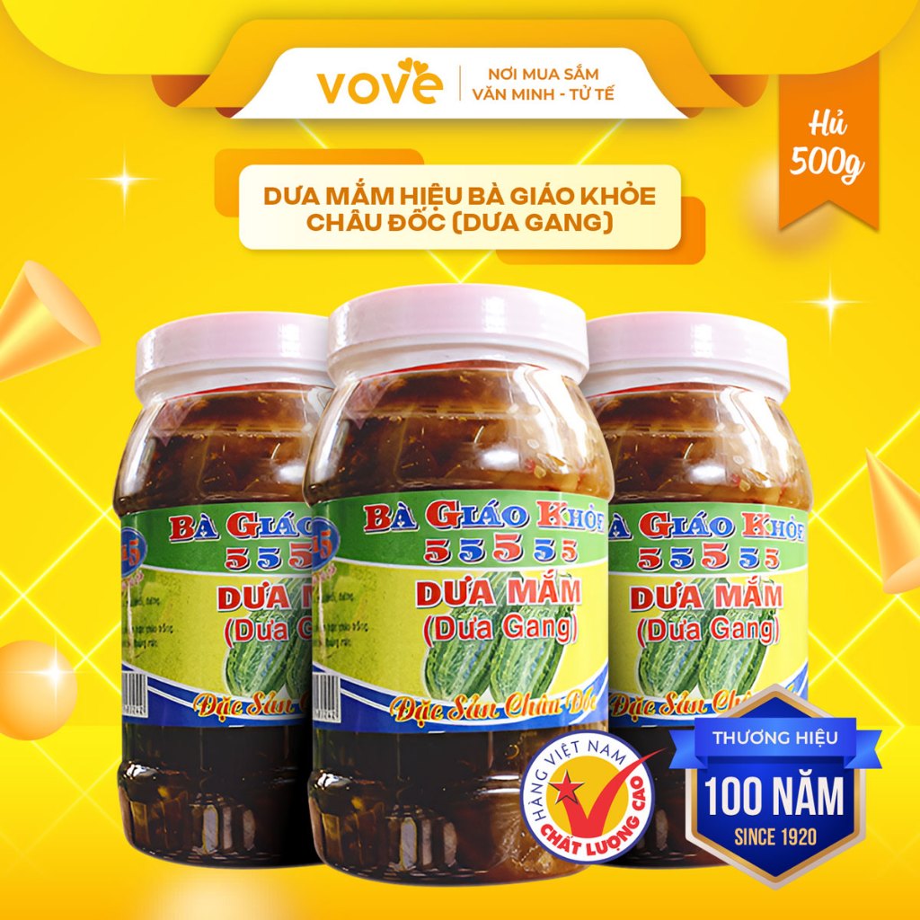 Dưa mắm dưa gang hiệu Bà Giáo Khỏe Châu Đốc Hũ 500gr