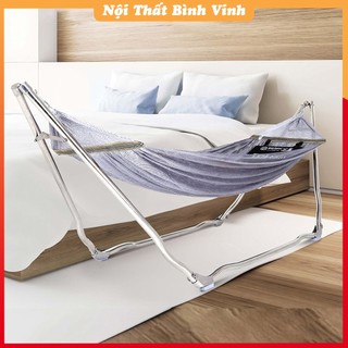 Võng xếp inox cao cấp Deli Lani chính hãng Qui Phúc, ống phi 32 chịu tải 200kg
