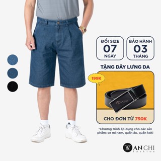 Quần short jean 1 ly nam trung niên ANCHI, quần sooc lửng đến đầu gối - QSJ25-01