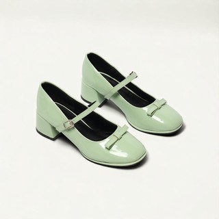 [XẢ KHO] Giày Cao Gót Nữ 5cm Quai Cài Ngang Phối Nơ Pixie H024