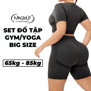  Set đồ tập gym yoga aerobic đùi big size nữ Nàng Múp bộ lửng tập thể thao nữ bigsize 65kg 70kg 75kg 80kg 85kg 