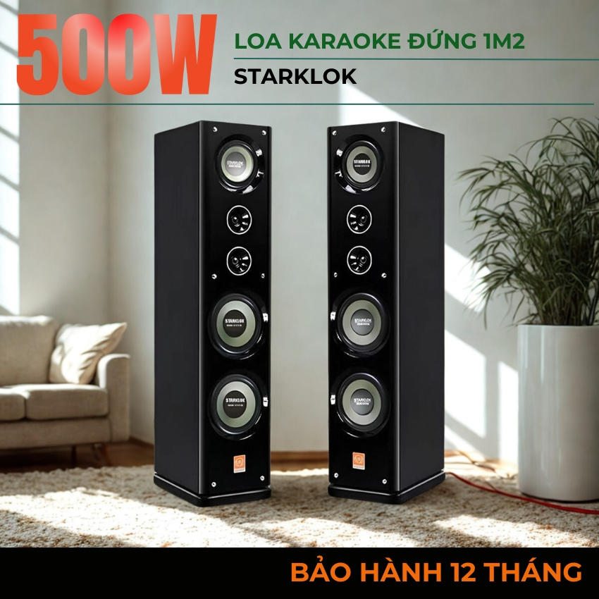 Loa đứng karaoke và nghe nhạc Starklok bass 20, loa cây karaoke nghe nhạc gia đình chất lượng cao ba