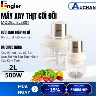 Máy Xay Thịt Engler 2 Cối Thủy Tinh Xay Thực Phẩm Đa Năng Công Suất 500W Dung Tích 2L