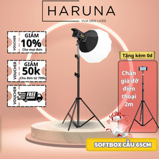 Đèn livestream, bộ đèn trợ sáng softbox cầu BEDIRO 800SS chân 2m8 hỗ trợ ánh sáng 3 màu quay video chụp hình