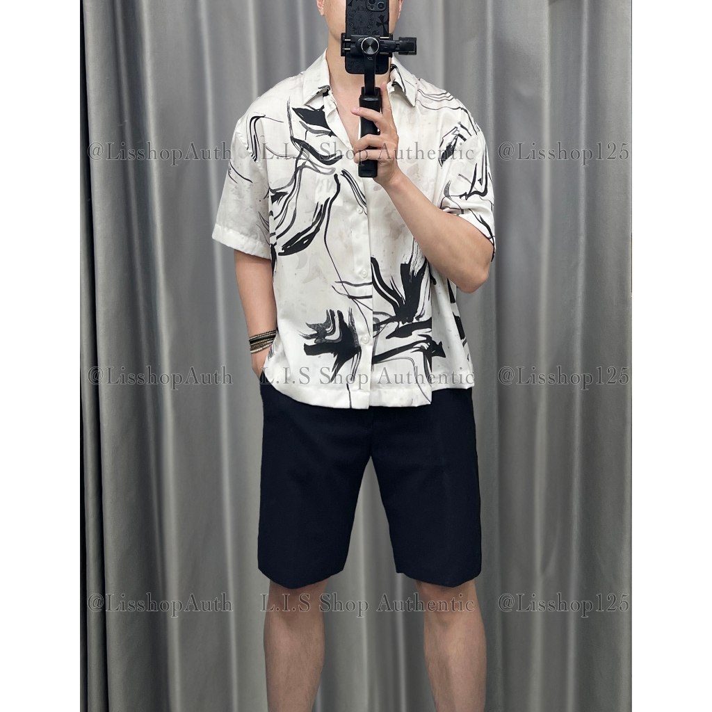 [AUTH] Áo Sơ Mi Cộc Nam Zara Authentic Hoạ Tiết Hoa Nghệ Thuật Sơn Dầu Giá SALE